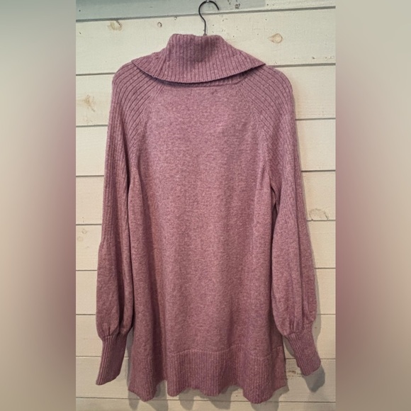 Anthropologie Lavender  Cowl Neck Sweater with Ribbed Texture in size XL - Picture 3 of 11